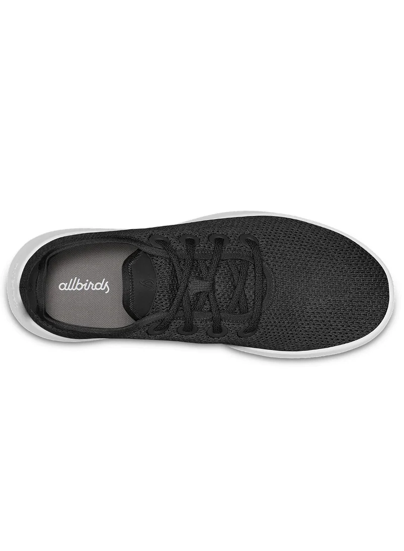 اول بيردز Women's Tree Runner - Jet Black (White Sole)