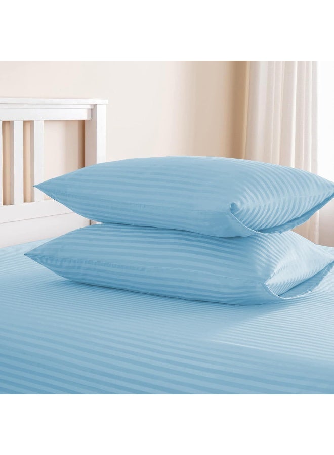 Bedding Zone Standard Pillowcase Set - Sky Blue - Image 1
