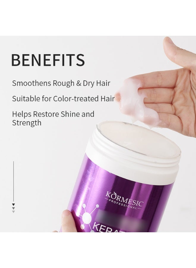 Kormesic قناع شعر بوتوكس كيراتين 1000 مل - يصلح، يغذي ويقوي الشعر التالف، الجاف والخشن، علاج تغذية عميق محترف للاستخدام في المنزل/الصالون (للنساء/الرجال) - Image 3