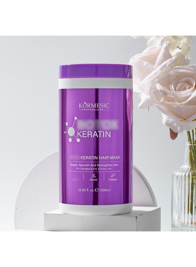 Kormesic قناع شعر بوتوكس كيراتين 1000 مل - يصلح، يغذي ويقوي الشعر التالف، الجاف والخشن، علاج تغذية عميق محترف للاستخدام في المنزل/الصالون (للنساء/الرجال) - Image 2