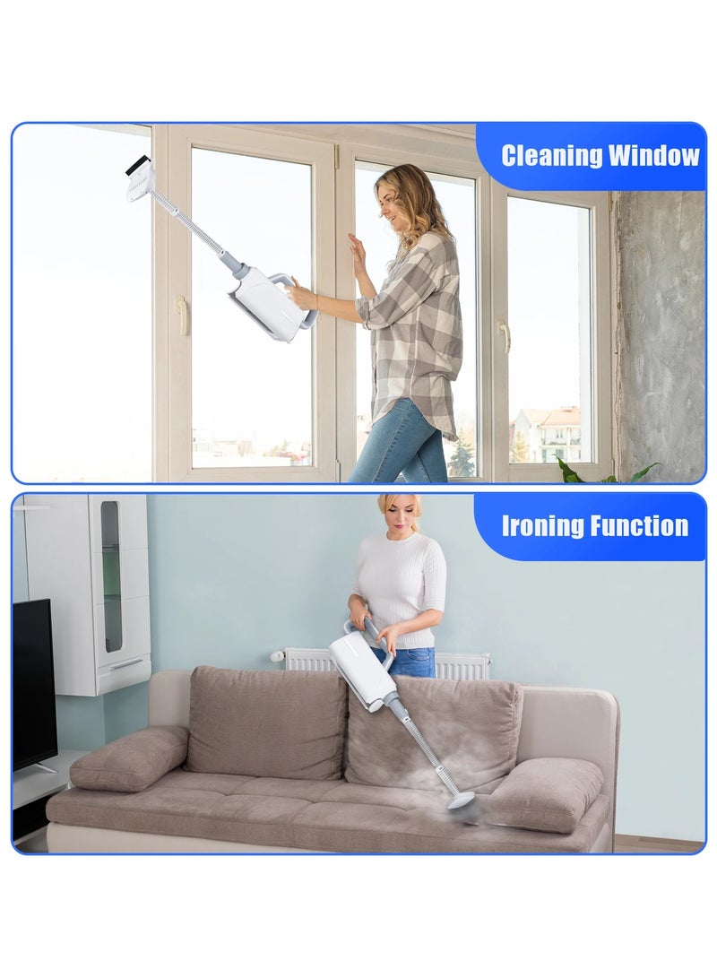 Multifunction Handheld Steamer Cleaner, Steam Mop, Suit for Different Floor, for Living Room/Kitchen, 1400W, 370ml, CG1934 White