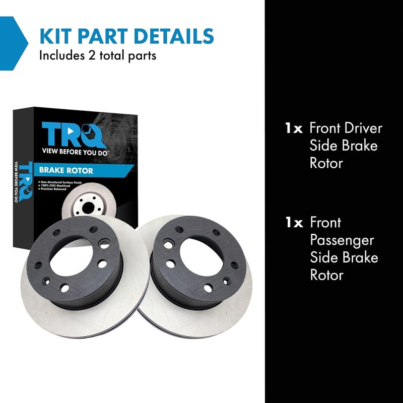 TRQ Front Brake Rotor Set Vented Compatible with 2003-2006 Dodge Sprinter 2500 2003-2006 Sprinter 3500 2002-2006 Freightliner Sprinter 2500 2002-2006 Sprinter 3500 - Image 2