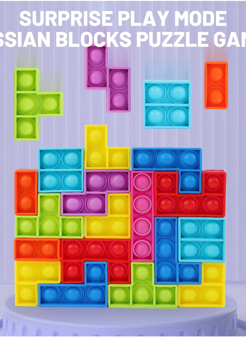 MEBEGIN - 27PCS Soft Building Block Set, Silicone Jigsaw Building Blocks Puzzle Game with Cards, Fun Sensory Toy, Educational Learning Puzzle and Intelligence Toys for Anxiety and Stress Relief, Ideal Gift for Kids Aged 3+ - Image 1