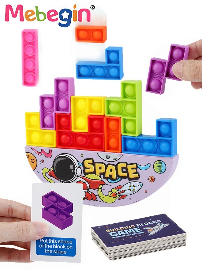 MEBEGIN - 27PCS Soft Building Block Set, Silicone Jigsaw Building Blocks Puzzle Game with Cards, Fun Sensory Toy, Educational Learning Puzzle and Intelligence Toys for Anxiety and Stress Relief, Ideal Gift for Kids Aged 3+ - Image 1