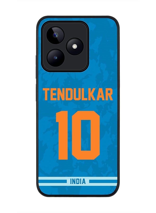 Stylizedd Rugged Black edge case for Realme C51 / Realme Note 50 4G, Slim fit Soft Cover - Team India Sachin Tendulkar, Jersey No 10  - Image 1