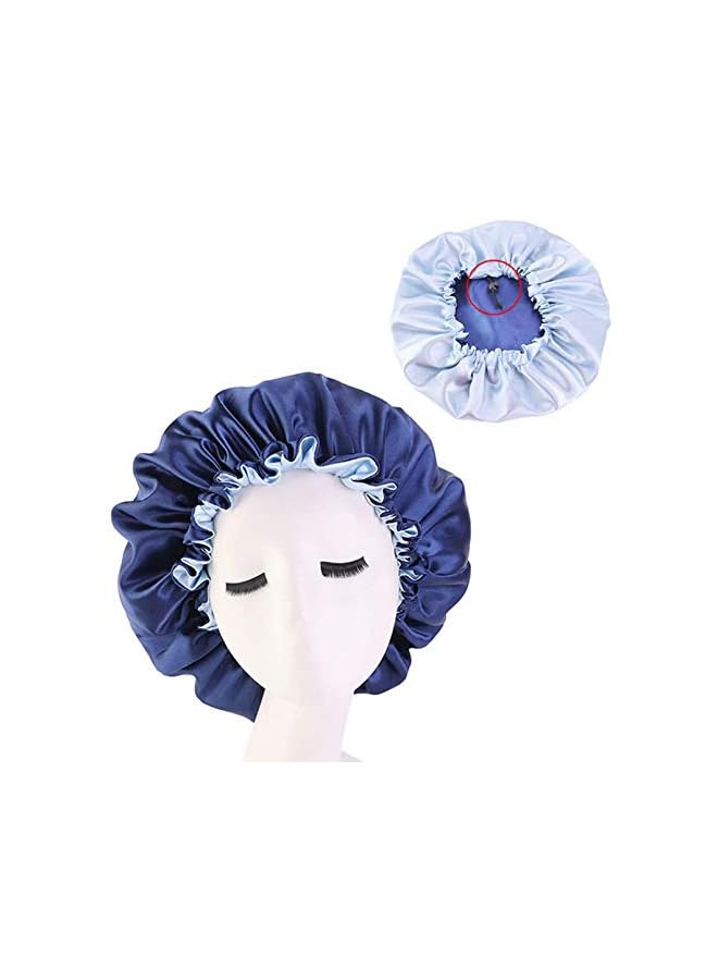 Zaboon 3 Pieces Satin Bonnet Adjustable Silk Bonnet Elastic Satin Sleep Hat Shower Caps Hair Bonnet For Women Curly Hair Nightcap 3 Colors - Image 3