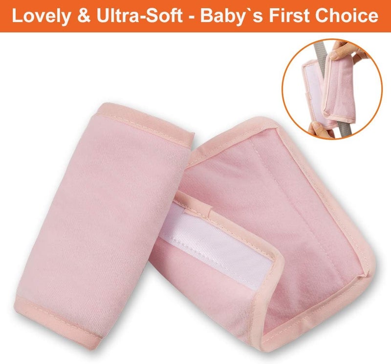 COOLBEBE وسائد لأربطة مقاعد السيارة من COOLBEBE للأطفال، غطاءات لحزام الأمان ناعمة جدًا تناسب جميع مقاعد السيارات/العربات المتحركة/الكراسي العالية - Image 3