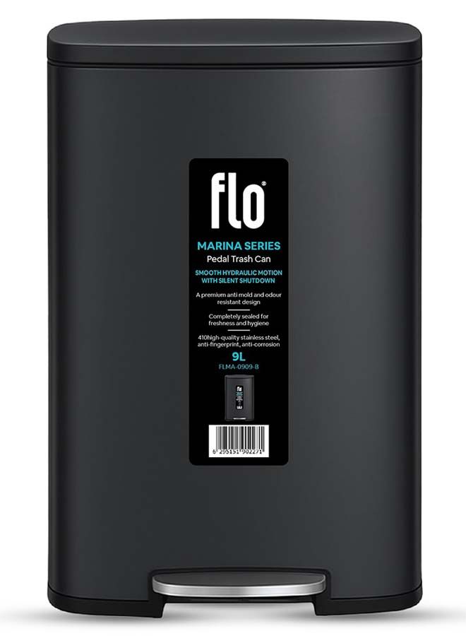 سلة مهملات - مارينا أسود 9 لتر