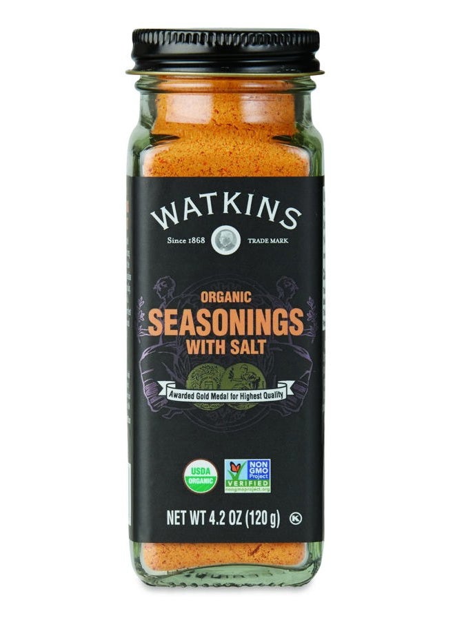 Watkins Gourmet Organic Spice Jar, Seasonings With Salt, 4.2 Oz - Image 1