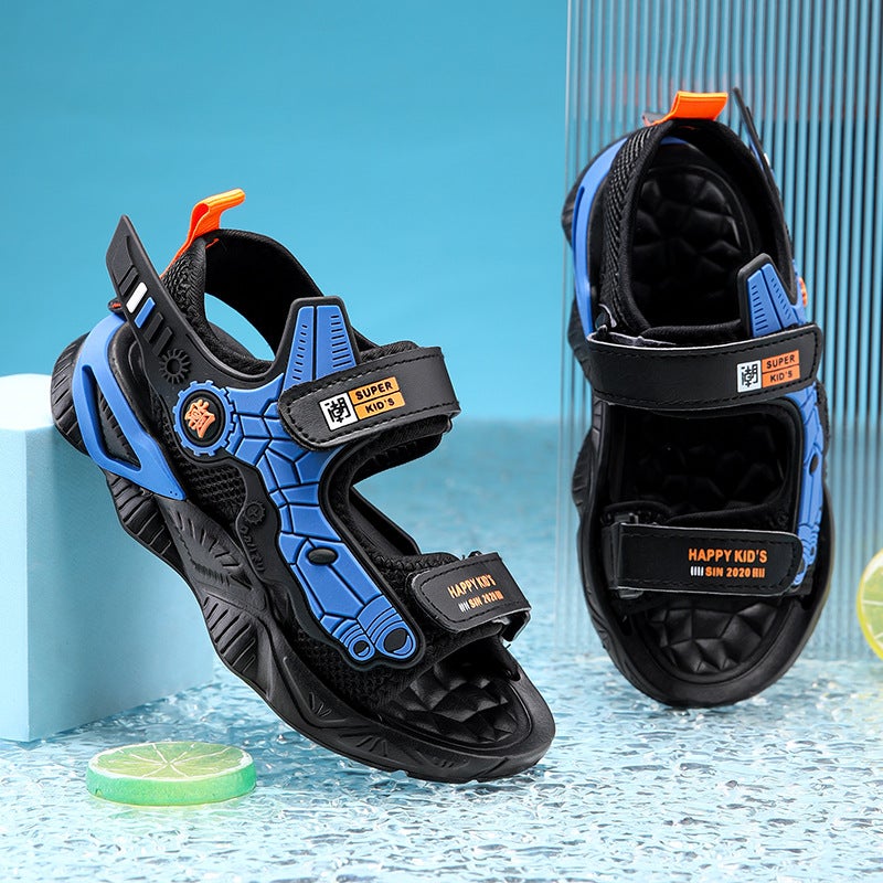 Summer Boys' Sandals, Non-Slip Soft Bottom Kidsren'S Beach Shoes, Boys' Shoes, Medium And Large Kidsren'S Outer Slippers - Image 4