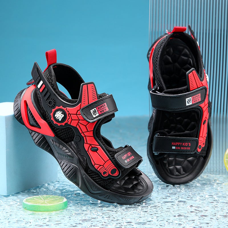Summer Boys' Sandals, Non-Slip Soft Bottom Kidsren'S Beach Shoes, Boys' Shoes, Medium And Large Kidsren'S Outer Slippers - Image 3
