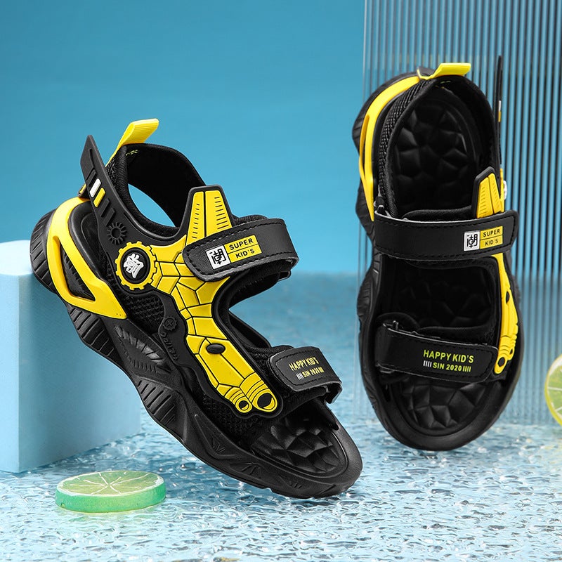 Summer Boys' Sandals, Non-Slip Soft Bottom Kidsren'S Beach Shoes, Boys' Shoes, Medium And Large Kidsren'S Outer Slippers - Image 2
