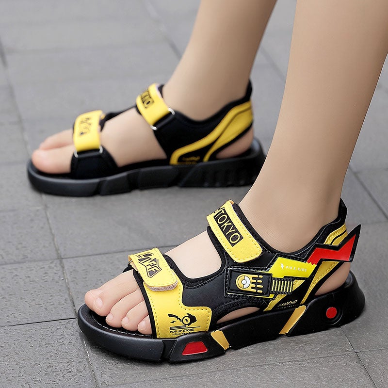 Summer Boys' Sandals, Non-Slip Soft Bottom Kidsren'S Beach Shoes, Boys' Shoes, Medium And Large Kidsren'S Outer Slippers - Image 5