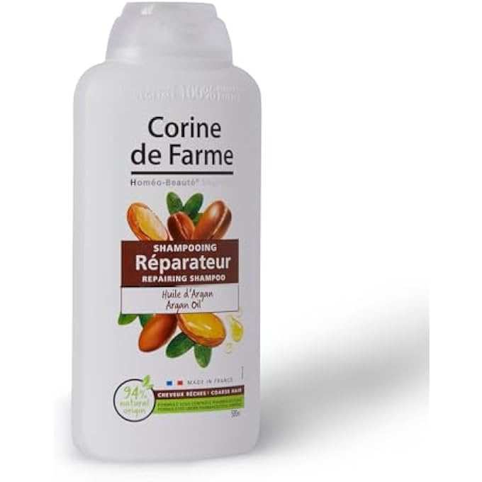 Corine de Farme - REPAIRING SHAMPOO WITH ARGAN OIL - DETANGLES, CLEANSES AND NOURISHES DRY HAIR WITH HAIR - CLEAN BEAUTY MADE IN FRANCE - 500ML - Image 2