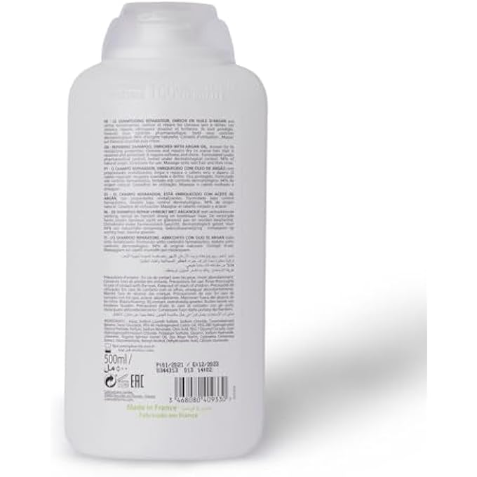 Corine de Farme - REPAIRING SHAMPOO WITH ARGAN OIL - DETANGLES, CLEANSES AND NOURISHES DRY HAIR WITH HAIR - CLEAN BEAUTY MADE IN FRANCE - 500ML - Image 3