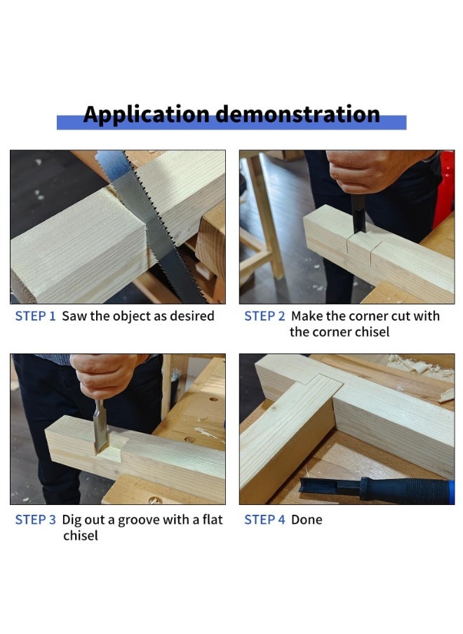 Generic - Corner Chisel, Square Mortise Chisel, 90°precision cut, Hinge Recess Corner Wood Chisel Squaring Tool for Cutting Square Mortise, Door Installation, Wood Carving, Framing - Image 1