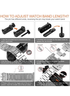 TWEGGON Apple Watch Stainless Steel Band, Replacement Strap for Apple Watch Compatible with All Series Any of these Sizes 46mm/45mm/44mm/49mm Black  - Image 4