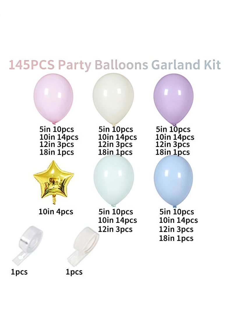 مجموعة بالونات، بالونات باستيل، بالونات حفلات ماكرون لاتكس للتخرج، مجموعة قوس جارلاند البالونات، لحفلات الزفاف وحفلات استقبال المولود الجديد وحفلات أعياد الميلاد، وديكورات حفلات الذكرى السنوية (145 قطعة) - Image 2