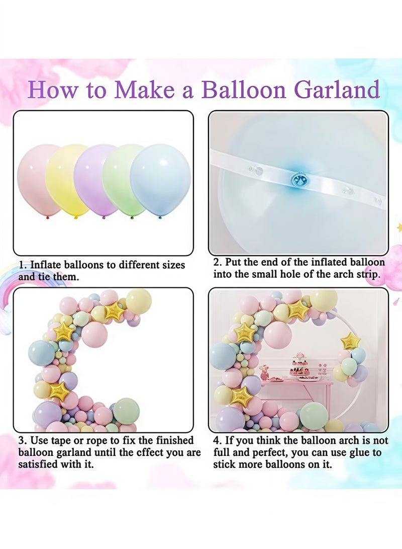 مجموعة بالونات، بالونات باستيل، بالونات حفلات ماكرون لاتكس للتخرج، مجموعة قوس جارلاند البالونات، لحفلات الزفاف وحفلات استقبال المولود الجديد وحفلات أعياد الميلاد، وديكورات حفلات الذكرى السنوية (145 قطعة) - Image 3