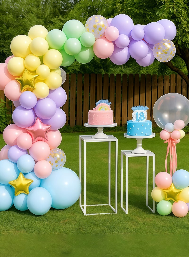 مجموعة بالونات، بالونات باستيل، بالونات حفلات ماكرون لاتكس للتخرج، مجموعة قوس جارلاند البالونات، لحفلات الزفاف وحفلات استقبال المولود الجديد وحفلات أعياد الميلاد، وديكورات حفلات الذكرى السنوية (145 قطعة) - Image 5