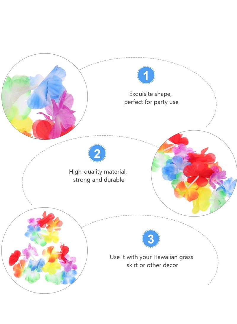 Zikra Tropical Floral Hawaiian Wreath Bracelets - 10 Pairs of Colorful Wristbands for Summer Beach Vacations, Pool Parties, and Festive Carnival Dance Performances. Perfect Decorative Props! - Image 4