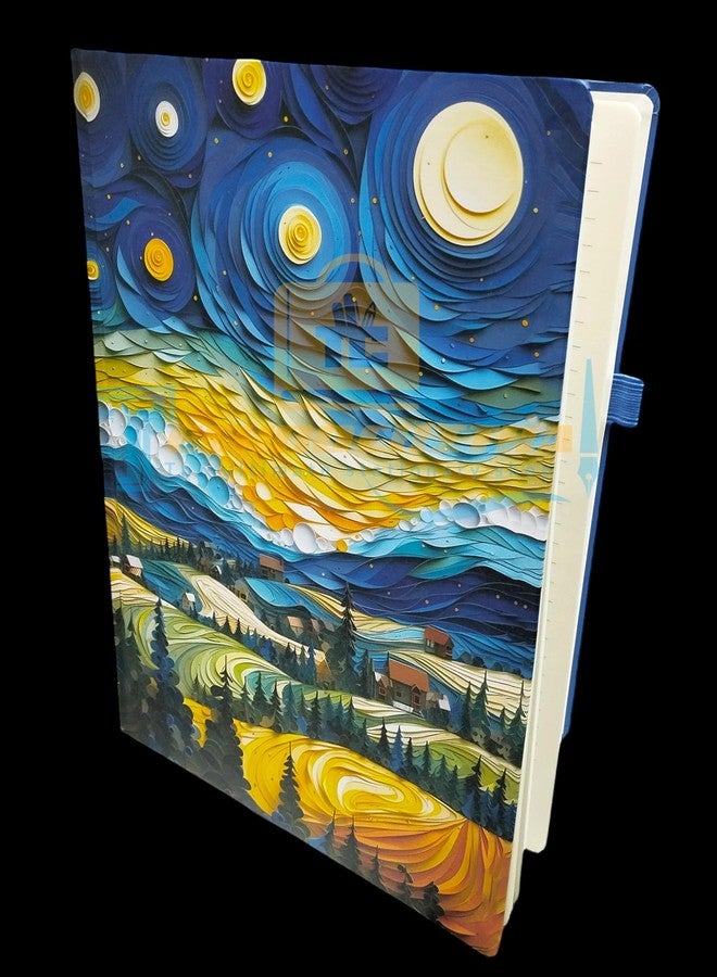 TECHNOCHITRA Starry Night A4 Size Diary Notebook - Artistic Design for Writing, Journaling & Gifting - Image 3