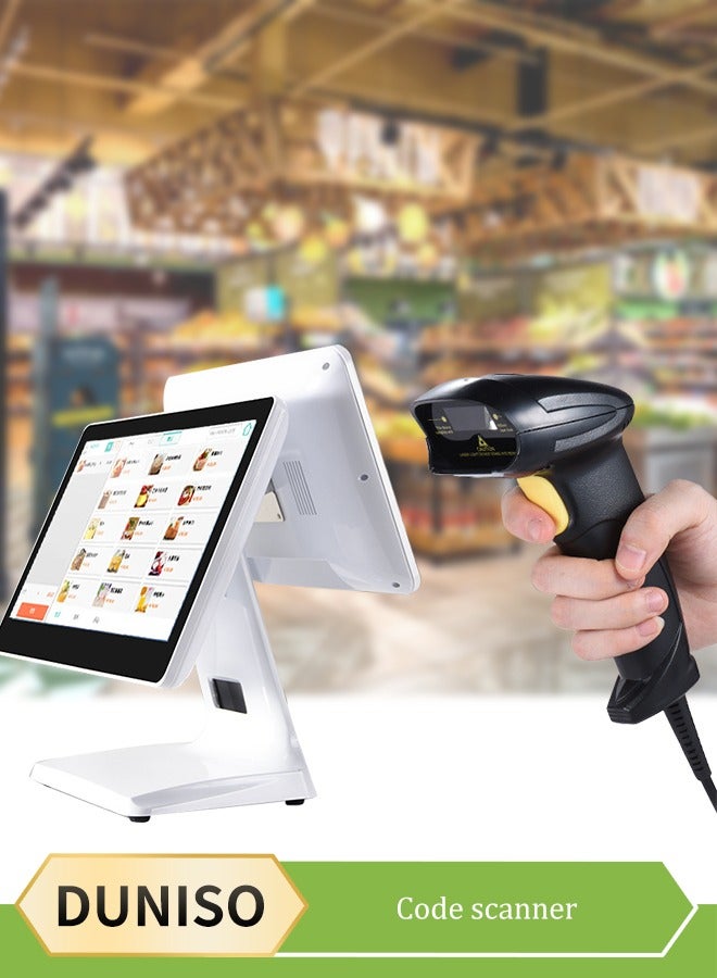 2D Barcode Scanner,Handheld Wired 1D QR 8200L Data Matrix Bar Code Scanner with USB Cable for Mobile Payment, Convenience Store, Supermarket, Warehouse