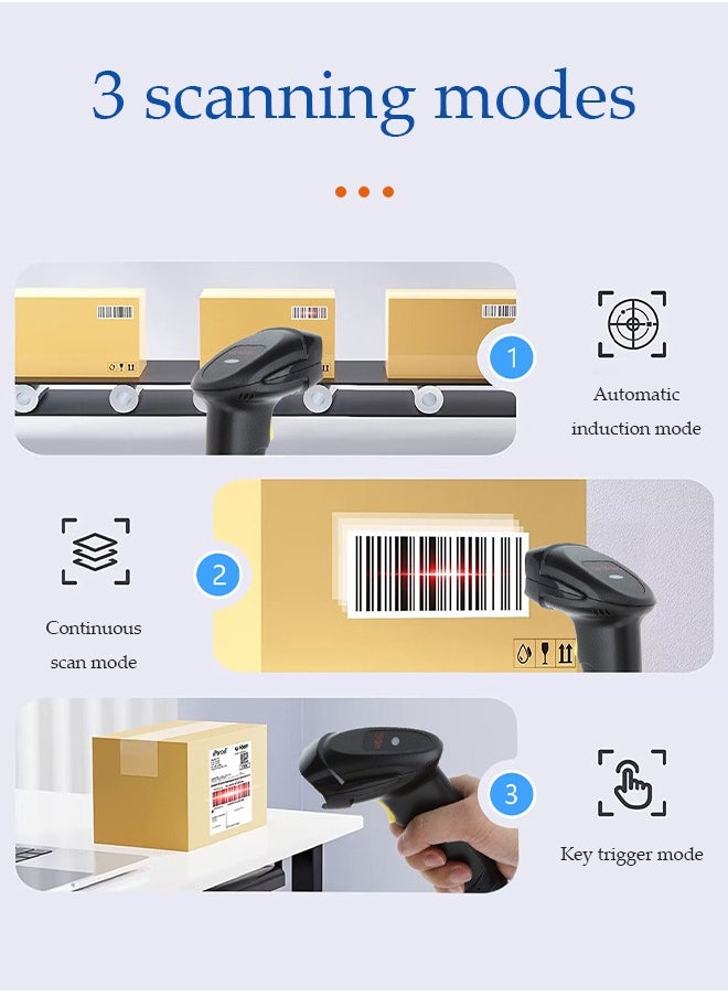 2D Barcode Scanner,Handheld Wired 1D QR 8200L Data Matrix Bar Code Scanner with USB Cable for Mobile Payment, Convenience Store, Supermarket, Warehouse