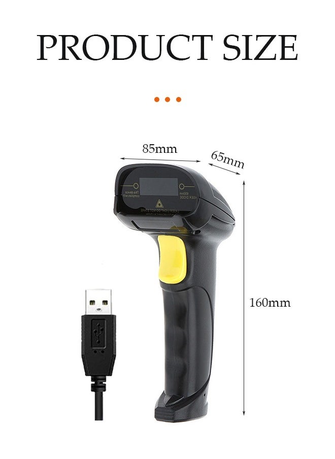 DUNISO 2D Barcode Scanner,Handheld Wired 1D QR 8200L Data Matrix Bar Code Scanner with USB Cable for Mobile Payment, Convenience Store, Supermarket, Warehouse  - Image 2