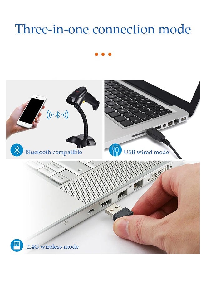 2D Barcode Scanner,Handheld Wired 1D QR 8200L Data Matrix Bar Code Scanner with USB Cable for Mobile Payment, Convenience Store, Supermarket, Warehouse