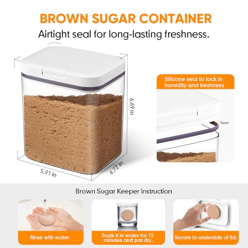 Moryimi Brown Sugar Container Airtight, 2 Quart Brown Sugar Keeper Storage Container with Spoon - Image 3