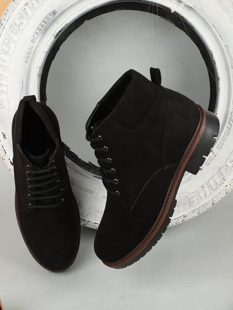 Carlton London Men's Lace-Up Boots Colour-BLACK, Size-UK 10 - Image 3