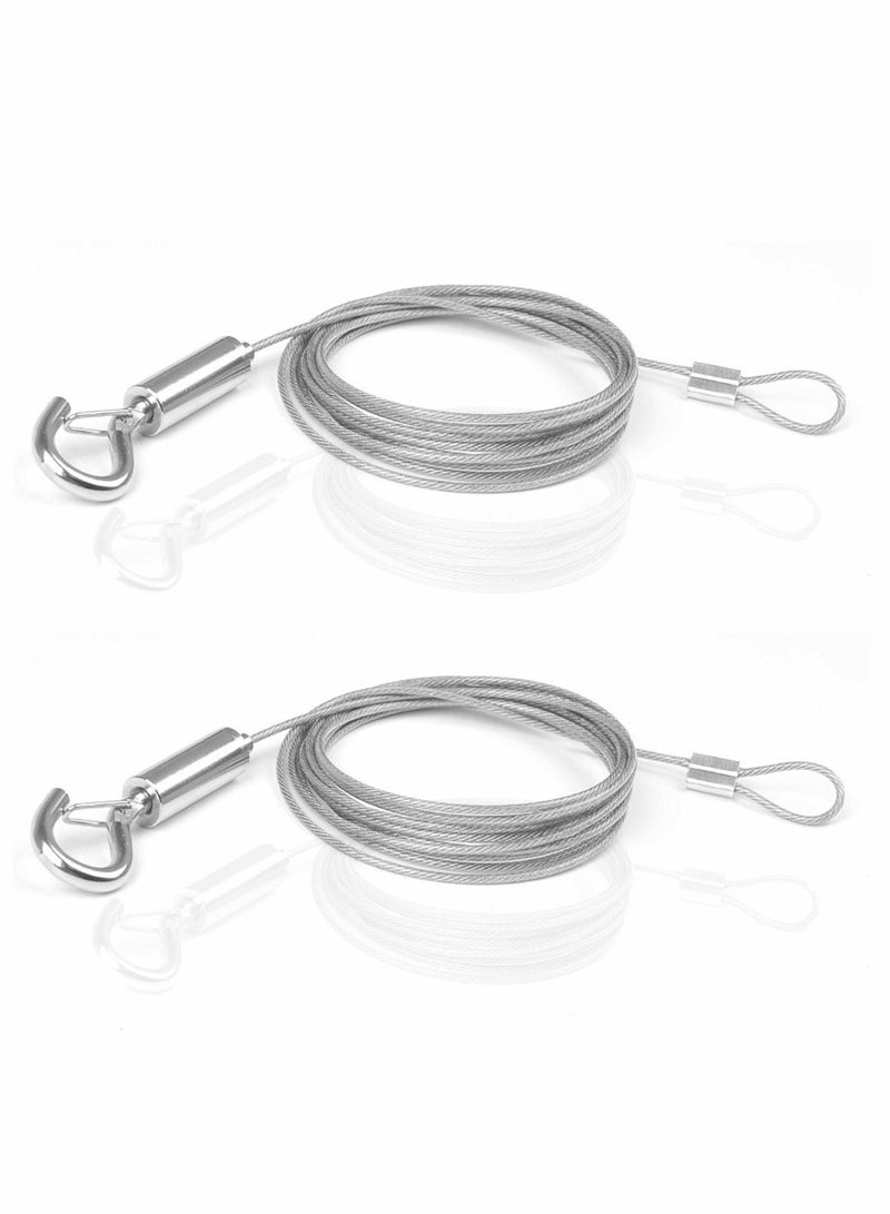 Picture Hanging Rope Wire, 2 Pcs Stainless Steel Wire with Loop and Hook 1.5 mm x 2 m Heavy Duty Frame Hanger Rope for Light Lamp Hardware, Supports up to 20 KG - Image 1