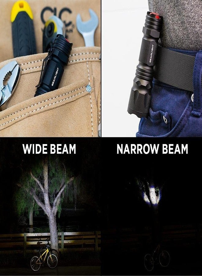 GearLight M3 Mini LED Flashlight - 2 Bright, Small Tactical Flashlights with High Lumens and Pocket Clip for Camping, Outdoor & Emergency Use - Black - Image 3