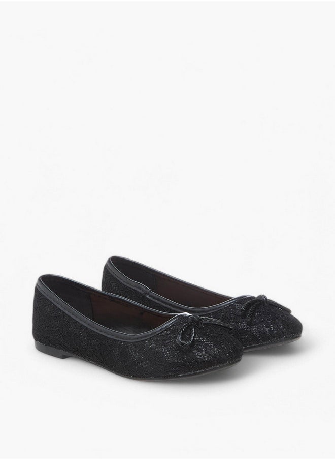 Flora Bella By Shoexpress Bow Accent Slip-On Ballerina Shoes  - Image 1