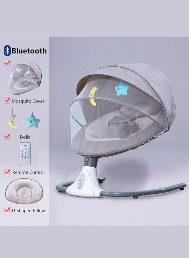 Moms Magic Baby Rocking Chair – 4-Gear Electric Swing, Integrated Bluetooth Music, USB Port, Fluffy Cloth Seat, Adjustable Timer, 5V Power Supply - Image 5