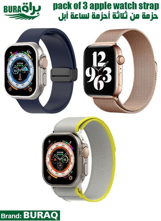 BURAQ - Apple Watch Band Strap For Apple Watch Ultra 2/Ultra 49mm, Series 10 46mm, 9/8/7 45mm, SE2/SE/6/5/4 44mm, 3/2/1 42mm - Image 1