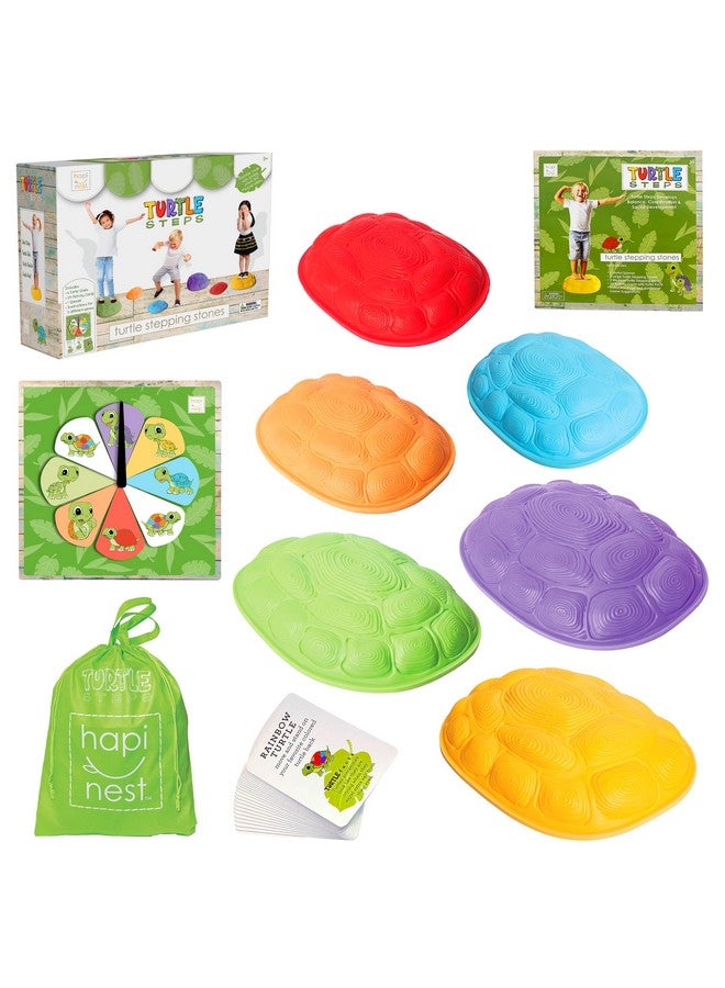 هابينيست أحجار خطوات السلحفاة المتوازنة من هابينست للأطفال، لعبة تنسيق مسار العقبات للأطفال والعائلة، معدات لعب حسية داخلية وخارجية، أحجار خطوات للأطفال الصغار، من سن 3 و4 و5 و6 و7 و8 سنوات فما فوق - Image 1