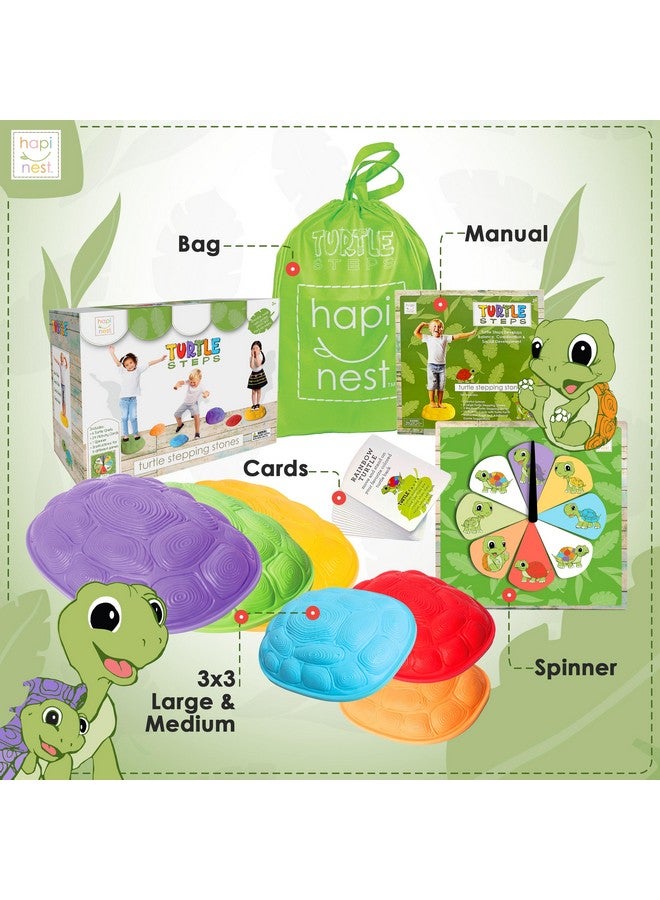 هابينيست أحجار خطوات السلحفاة المتوازنة من هابينست للأطفال، لعبة تنسيق مسار العقبات للأطفال والعائلة، معدات لعب حسية داخلية وخارجية، أحجار خطوات للأطفال الصغار، من سن 3 و4 و5 و6 و7 و8 سنوات فما فوق - Image 4