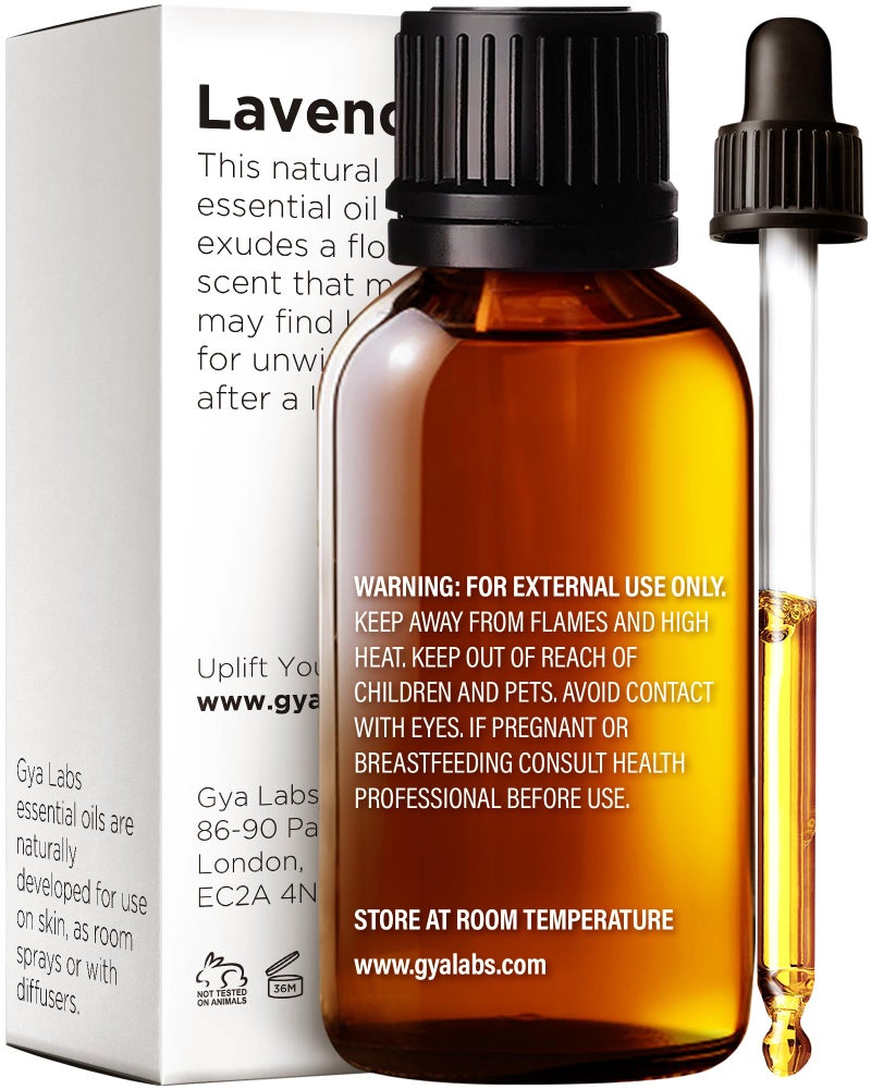 Gya Labs Lavender Essential Oil for Diffuser - 100% Pure Natural Lavender Oil for Skin, Hair, Massage, Candle Making & Aromatherapy (1.02 Fl Oz) - Image 2