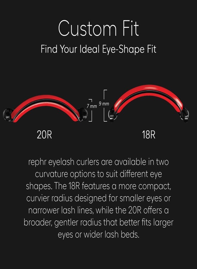 rephr مكبس رموش rephr 18R، تصميم مزدوج الأسطوانة مع 5 وسادات إعادة تعبئة، طلاء متين محسّن، انحناء ضيق - (تناسب مدمج) - Image 3