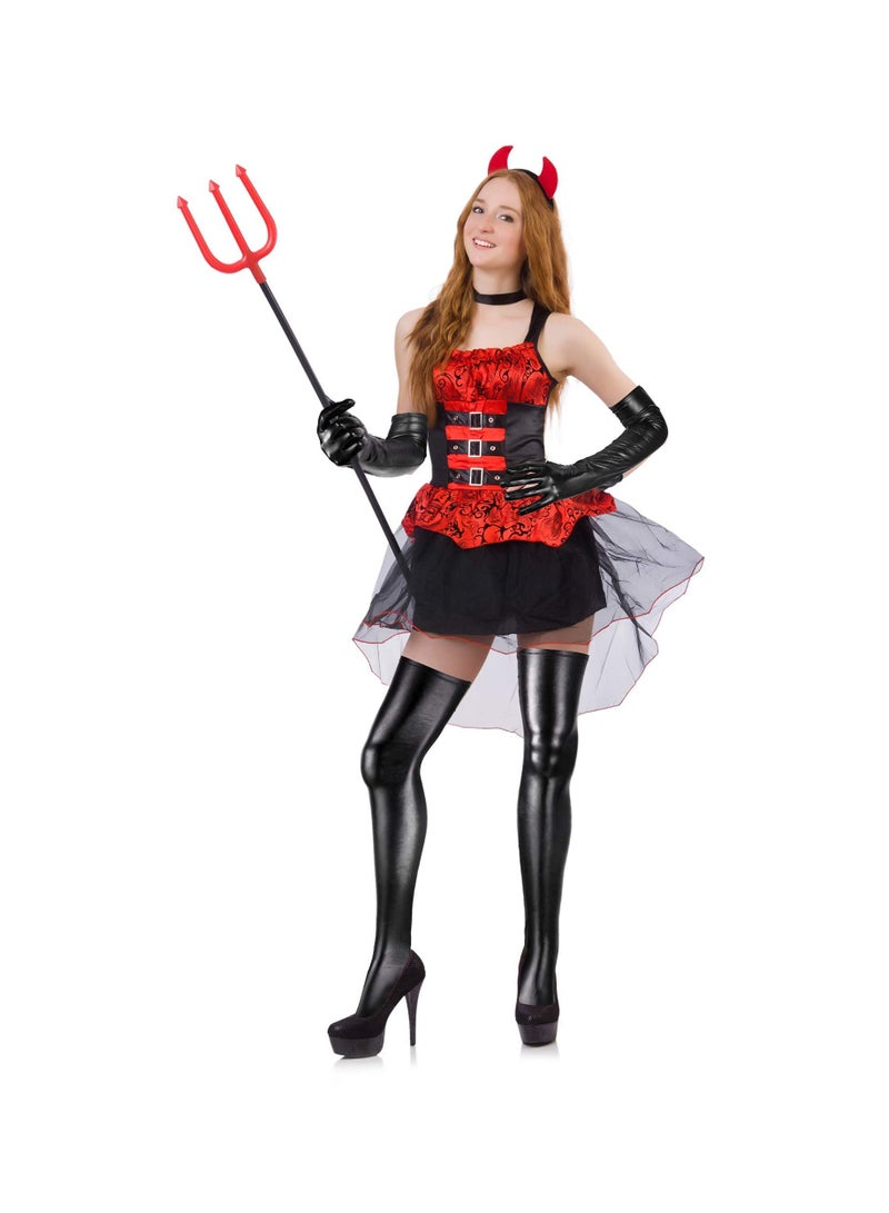 SYOSI Tight Stocking Long Arm Sleeves, Patent Leather Women Costume Kit Show Dance Wedding Prom Long Gloves Thigh Knee Socks (Black, 35" Socks + 21" Sleeves) - Image 4