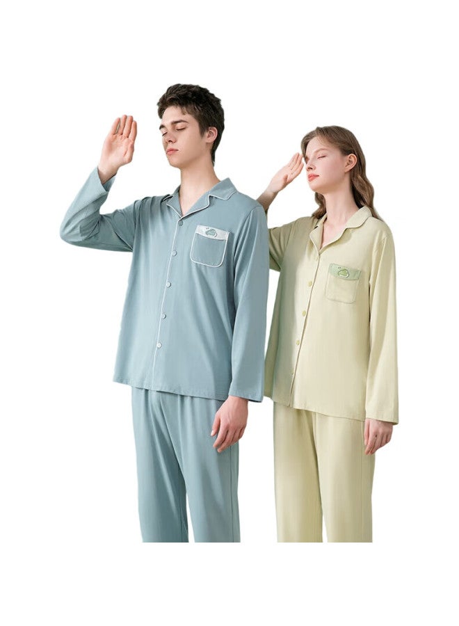 Fenton Mingxing Fan Chengcheng Same Style Anti-Mite Pure Cotton Pajamas, Women'S Autumn And Winter Long-Sleeve Men'S Loungewear Set - Image 3