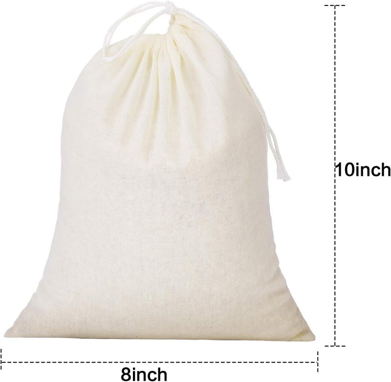 Tatuo 50 Pieces Muslin Bags Cotton Drawstring Bags Sachet Bag for Home Supplies (8 x 10 Inches) - Image 2