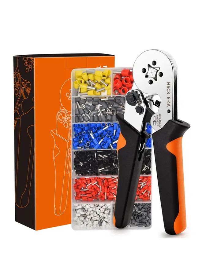 HSC8 6 4A 1200 Terminal Combination Set Self Adjustable Ratchet Wire Crimping Tool Kit - Image 1