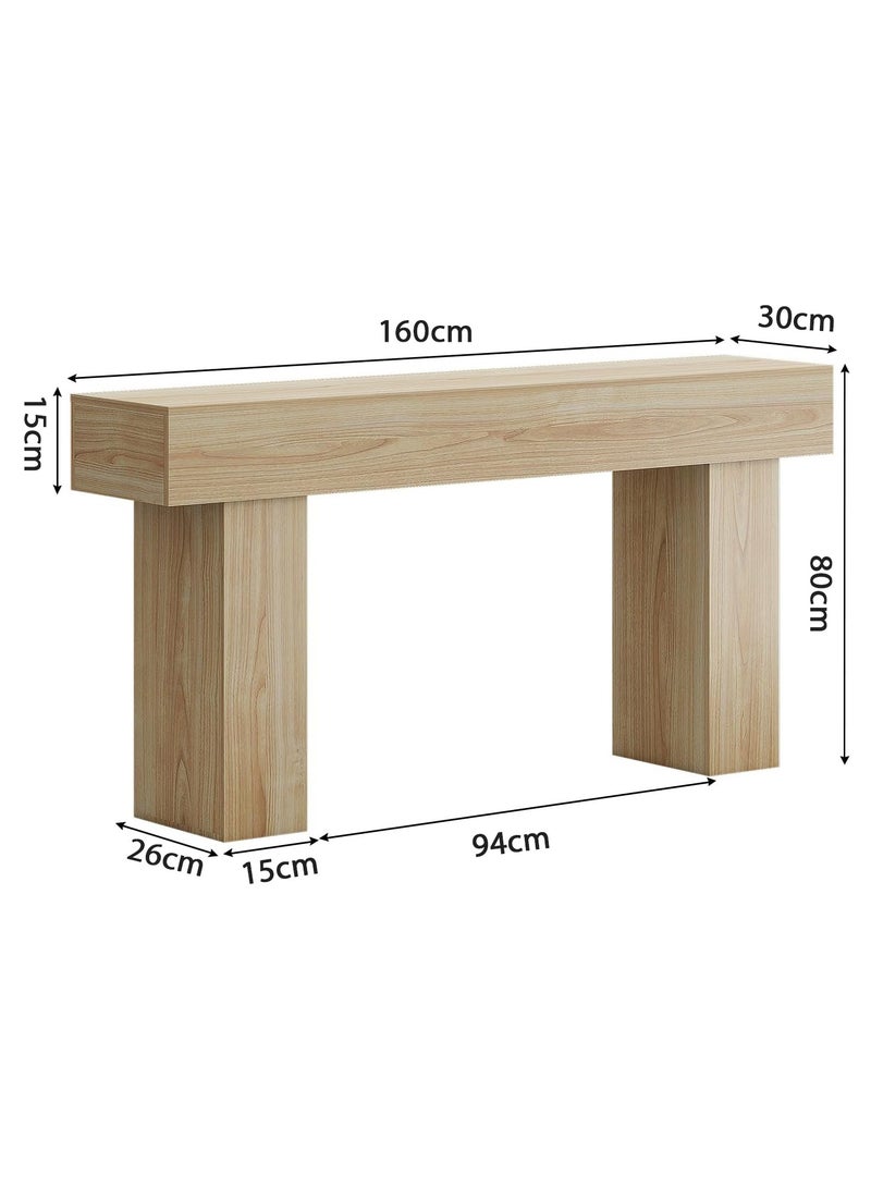 تشولوفز طاولة كونسول خشبية صناعية بطول 160 سم، مناسبة للمدخل والردهة وغرفة المعيشة، ويمكن وضعها خلف الأريكة. - Image 2