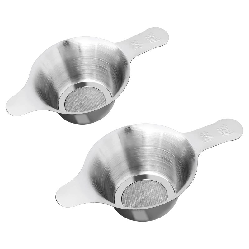 ICYANG Set of 2 Tea Strainers for Loose Tea, Stainless Steel Fine Mesh Sieve Tea Filter with Different Sizes for Tea Coffee - Image 1