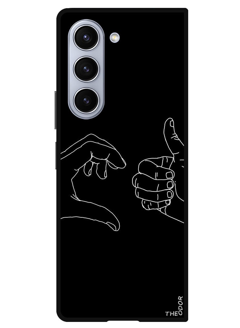 Theodor Protective Case Anti Scratch Shock Proof Bumper Cover For Samsung Galaxy Z Fold 6 Love thumbs up - Image 1