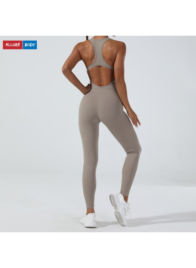 European And American Yoga Jumpsuit Outdoor Beautiful Back Jumpsuit Trousers High Elastic One-piece Yoga Suit - Image 2