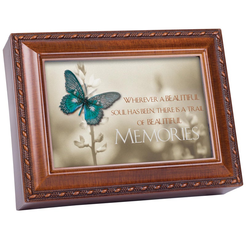 Cottage Garden Cottage Garden Trail of Beautiful Memories Woodgrain Rope Trim Keepsake Music Box Plays Edelweiss 